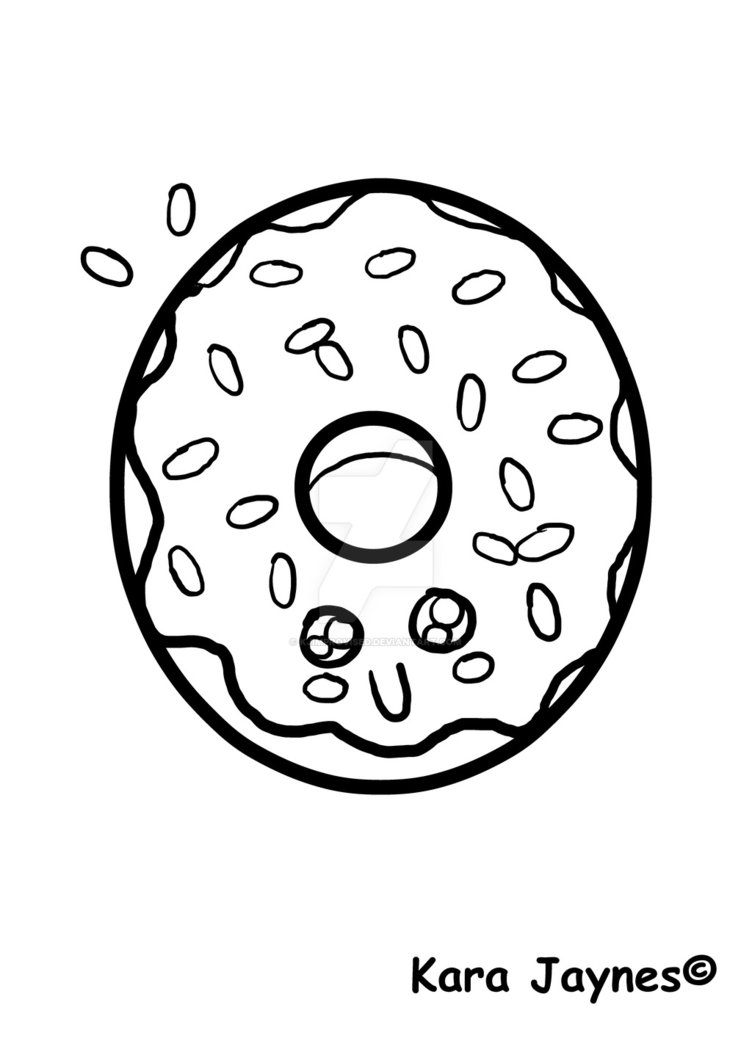 752x1063 Kawaii Donut Free Coloring Page By Kjimprovised
