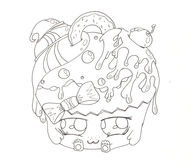 800x693 Donut Copic Cupcake Line Art By Leahzebelle