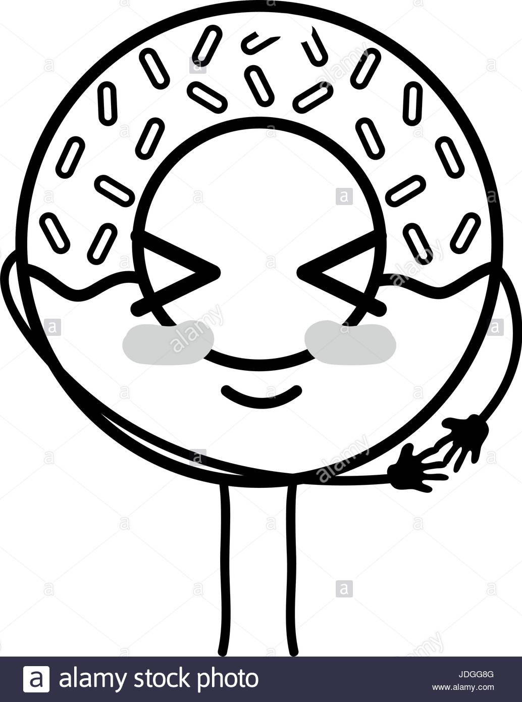 1034x1390 Line Kawaii Cute Happy Donut Dessert Stock Vector Art