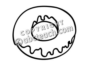 300x225 Black And White Donut Clipart