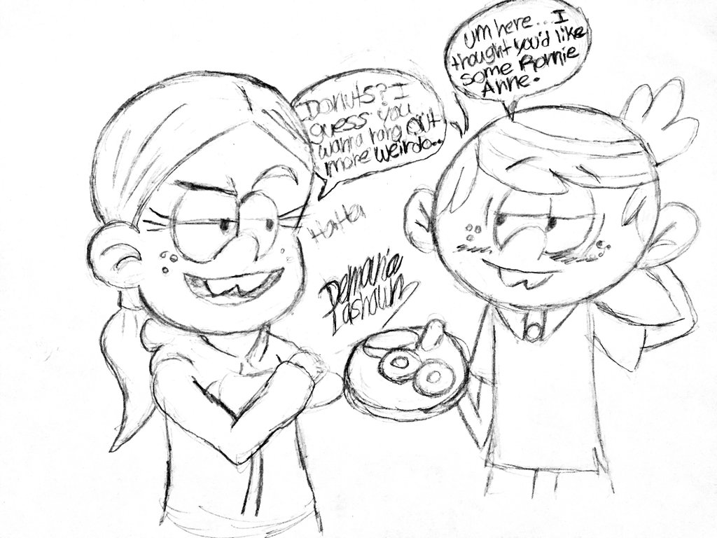 1024x768 The Loud House Talk Of Donuts Fun Drawing By Artdemaurialashawn21
