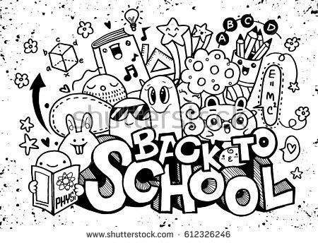 450x344 Vector Illustration Of Back To School ,monster Doodle For Your