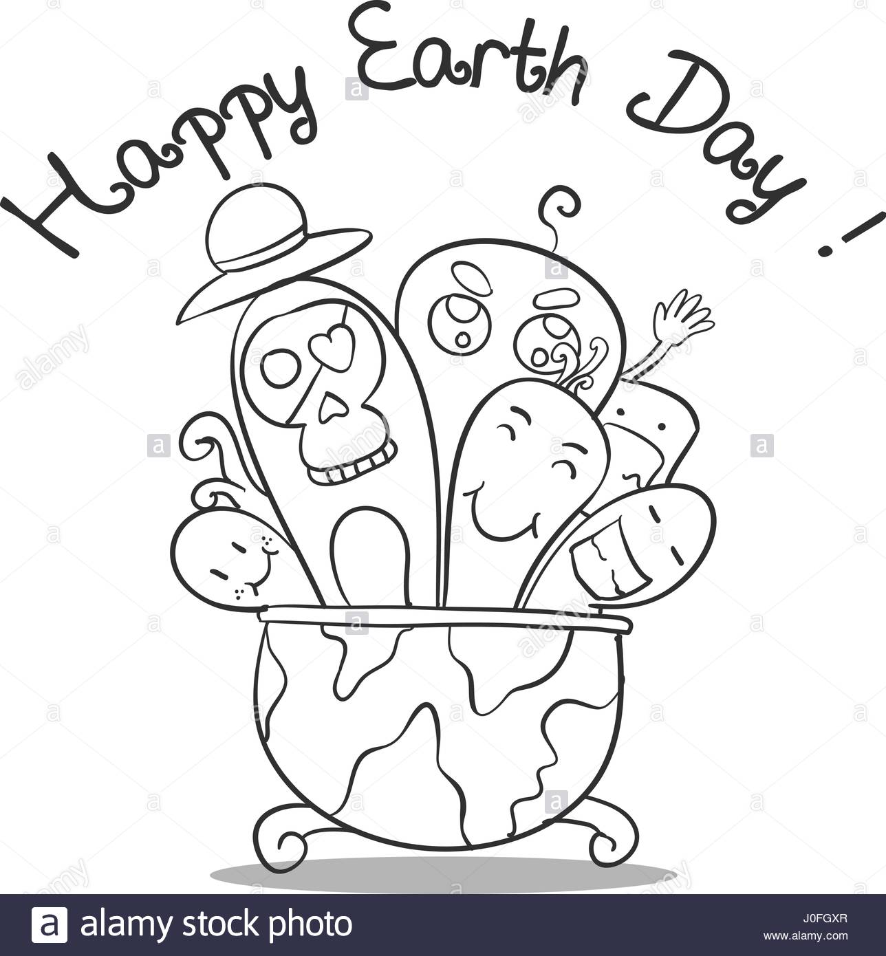 1288x1390 Doodle Art Earth Day Hand Draw Stock Vector Art Amp Illustration