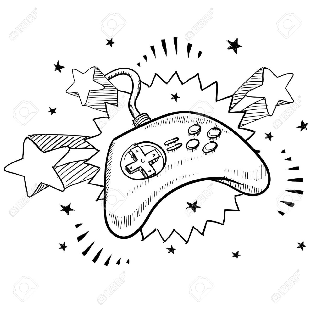 1300x1300 Doodle Drawing Games Drawn Controller Video Game Controller