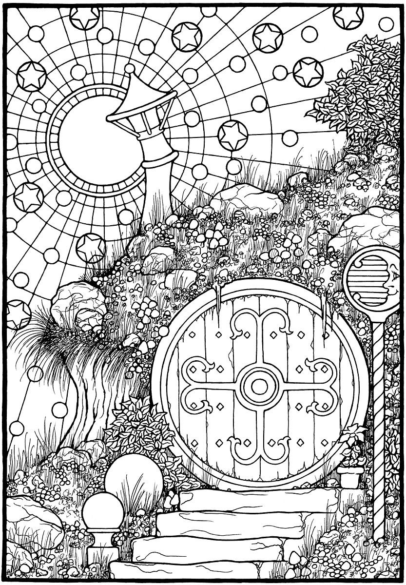 833x1200 The Door, From The Coloring Book, Equinox. Adult Coloring