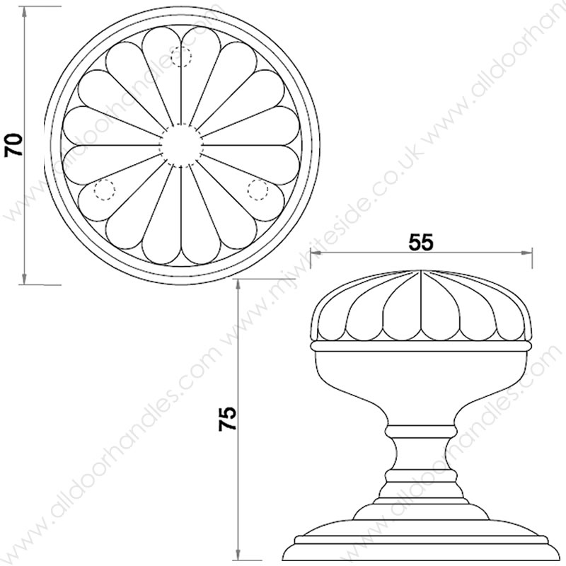 800x800 Carlisle Brass Dk36c Delamain Flower Door Knob Dk36 C