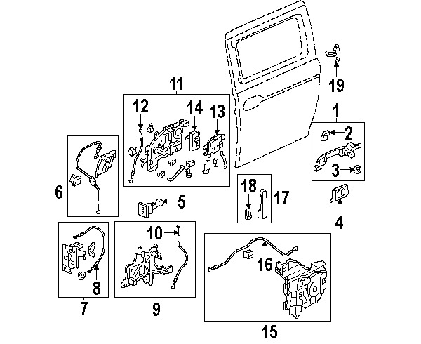 600x490 Honda Oem 05 10 Odyssey Side Sliding Door Lock 72610shja01 Ebay