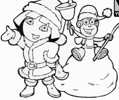415x349 Dora And Boots Christmas Coloring
