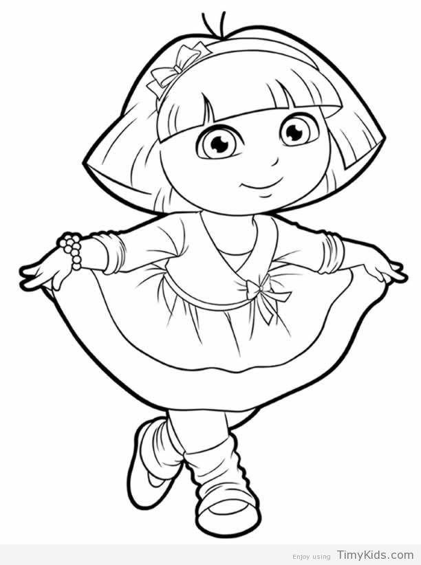 612x822 Dora Drawings To Color Printable Hello Dora