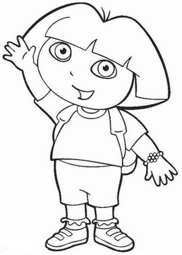 600x840 Hello Dora The Explorer Coloring Page Coloring