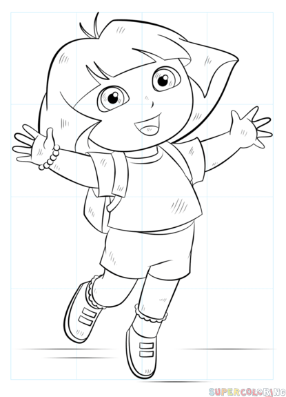 415x575 How To Draw Dora The Explorer Step By Step Drawing Tutorials