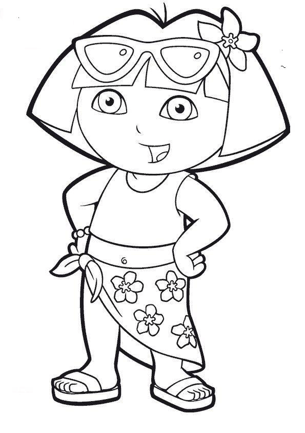 595x842 Pictures Of Dora To Color Dora The Explorer Coloring Pages Super