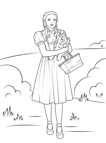 358x480 Dorothy Holding Toto Coloring Page Free Printable Coloring Pages