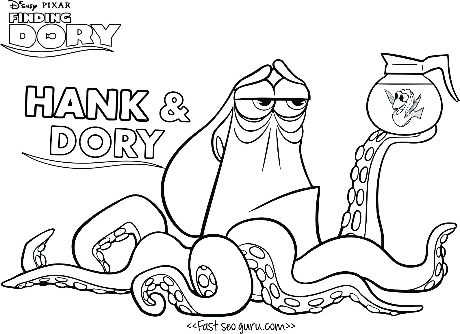 1592x1156 Finding Dory Coloring Page