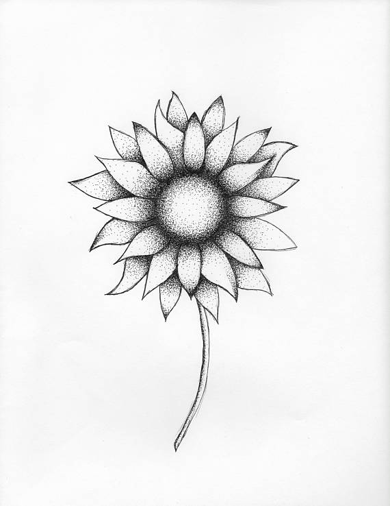 570x738 Sunflower Dot Art