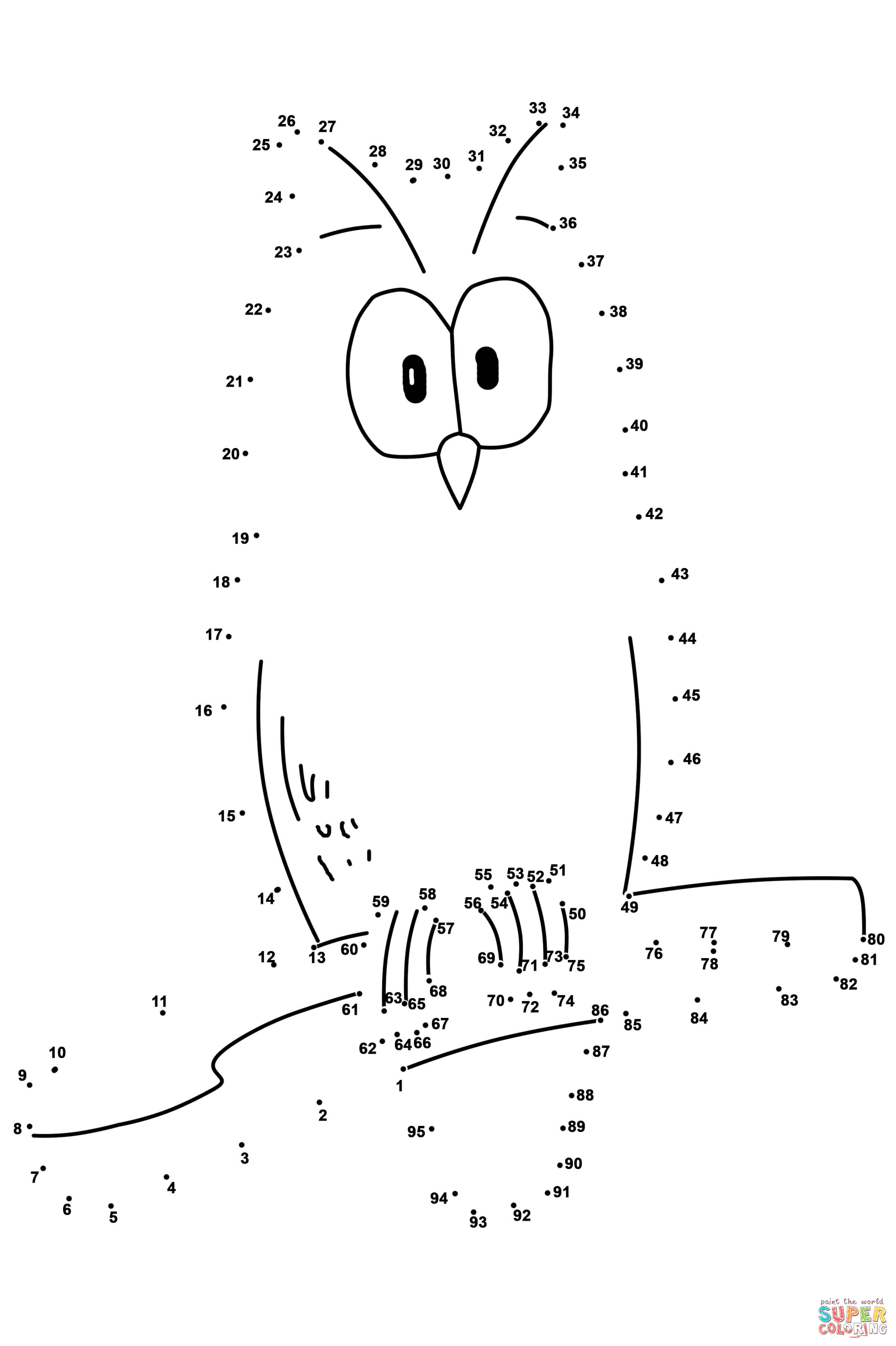2398x3602 Owl Dot To Coloring Pages For Cure Draw Page