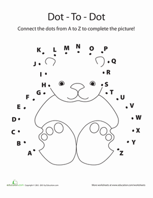 301x389 Dot To Dot A To Z Teddy Bear Worksheet