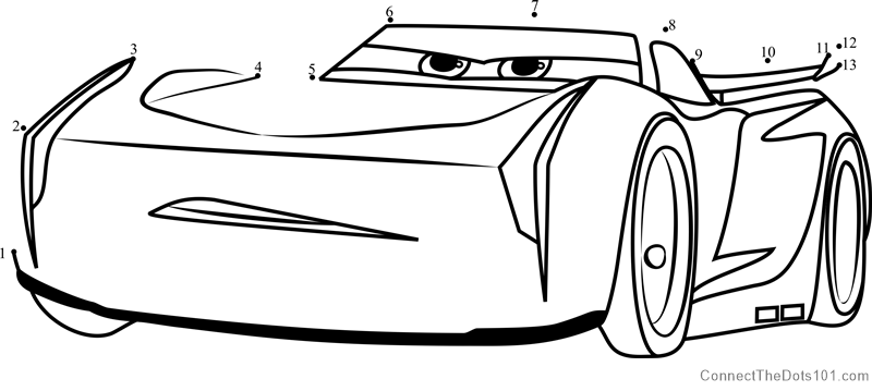 800x359 Jackson Storm From Cars 3 Dot To Dot Printable Worksheet