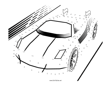 364x281 Printable Sports Car Dot To Dot Puzzle