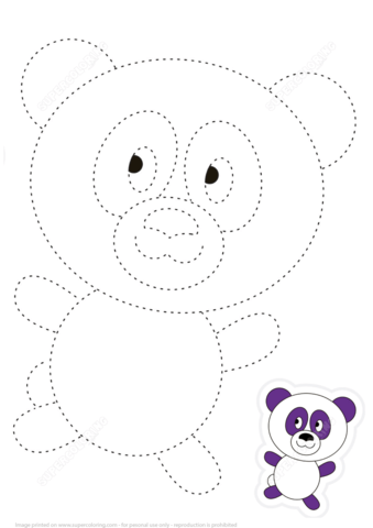 339x480 Connect The Dots Of Panda And Color Free Printable Puzzle Games