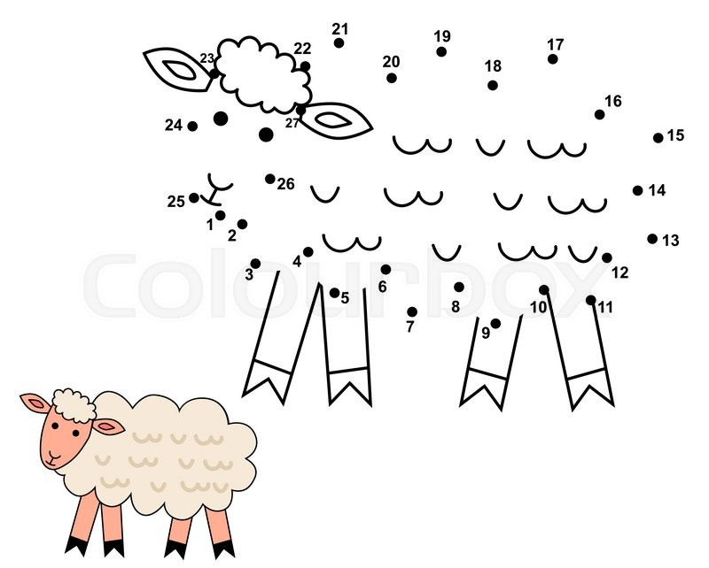 800x642 Connect The Dots To Draw The Cute Sheep. Educational Numbers Game