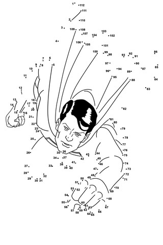 320x480 Superman Superhero Dot To Dot Free Printable Coloring Pages