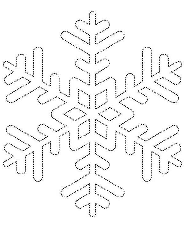 600x750 Dotted Line Snowflakes Coloring Page