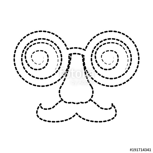 500x500 Crazy Glasses Mustache Nose Mask Carnival Vector Illustration