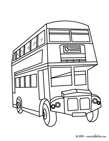 364x470 English Double Decker Coloring Pages