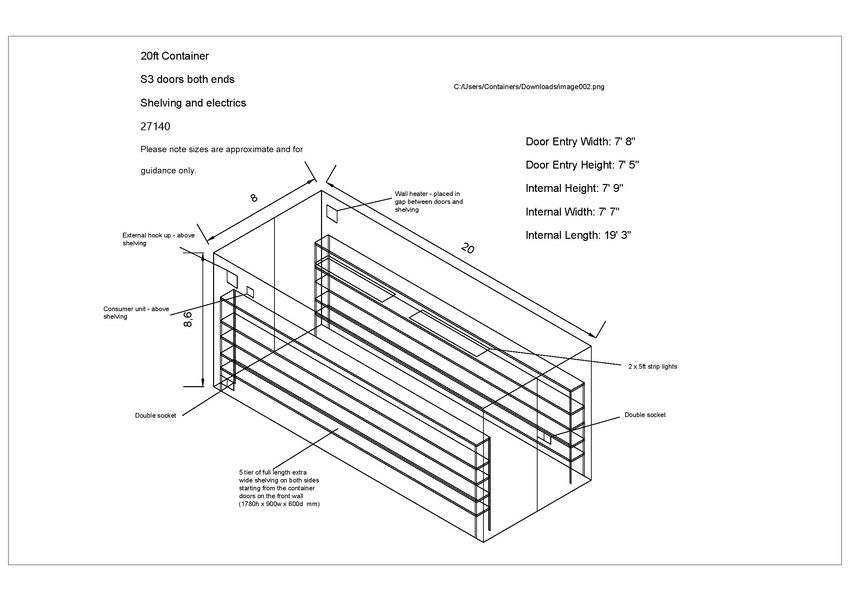850x601 Container Conversion Case Studies 20ft S3 Doors, Ply Lined