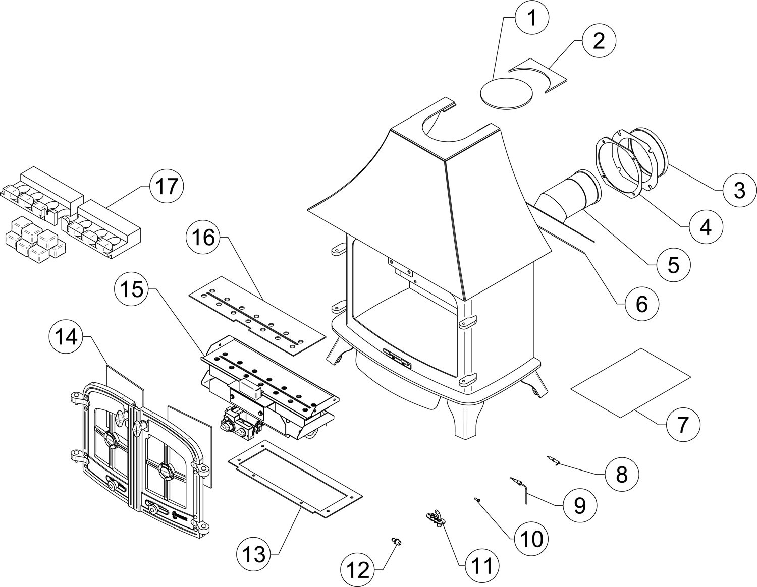 1500x1164 Devon High Canopy Double Door Coal Bf
