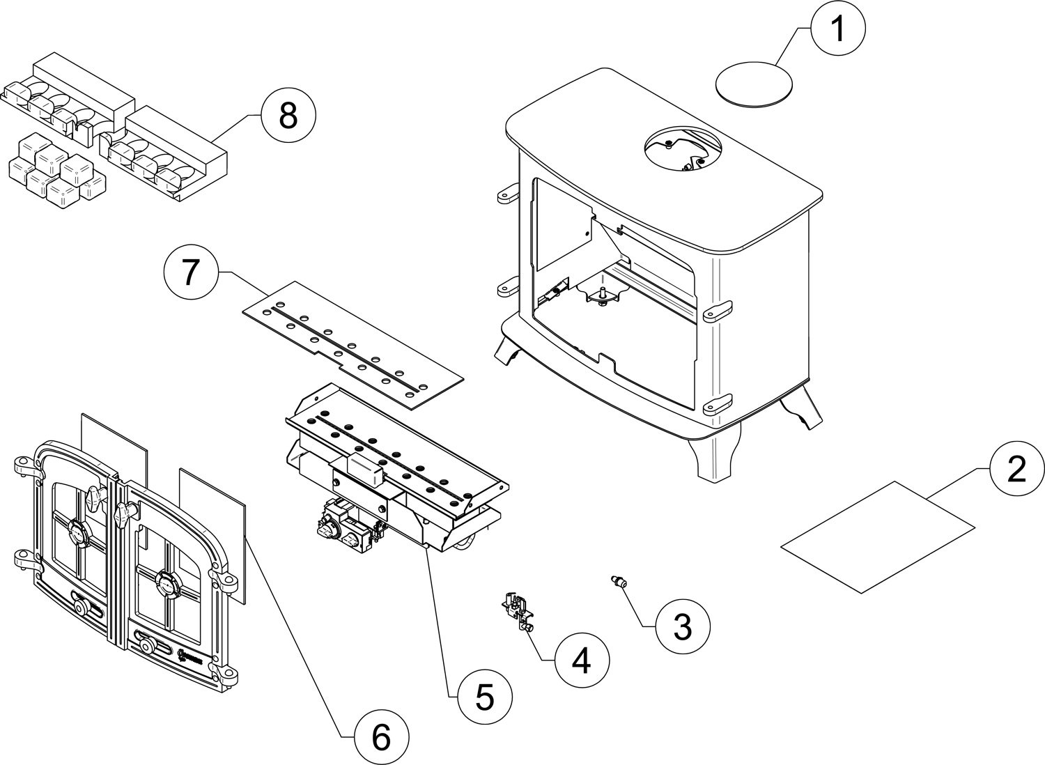 1500x1098 Exminster Flat Top Double Door Coal Cf