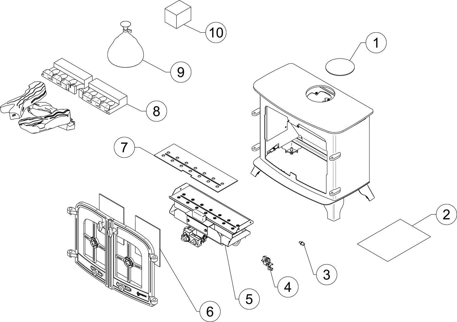 1500x1057 Exminster Flat Top Double Door Log Cf