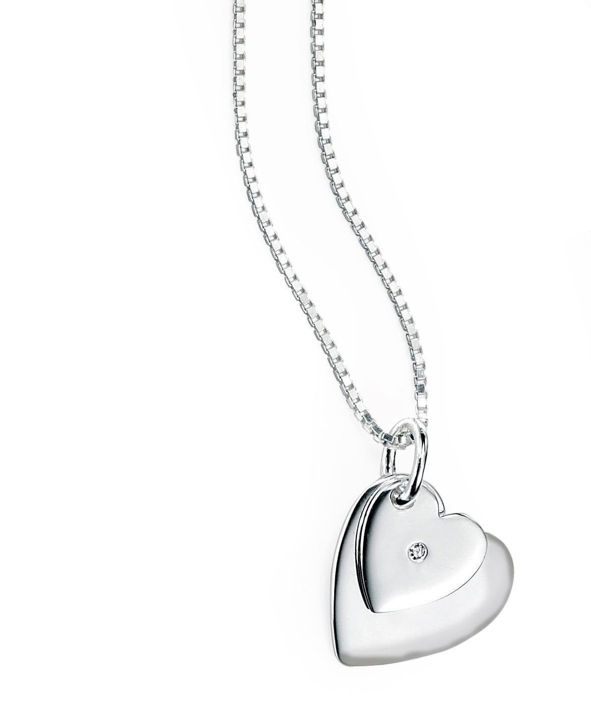 1192x1468 Buy D For Diamond Silver Double Heart Pendant