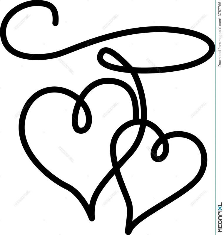 762x800 Double Hearts Connected By A Rope Illustration 13757766