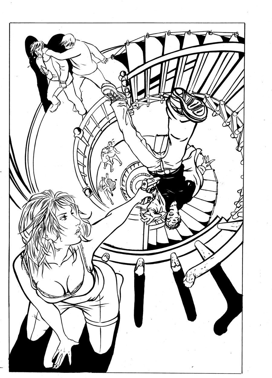 900x1249 Double Helix Staircase Drawing Staircase Gallery