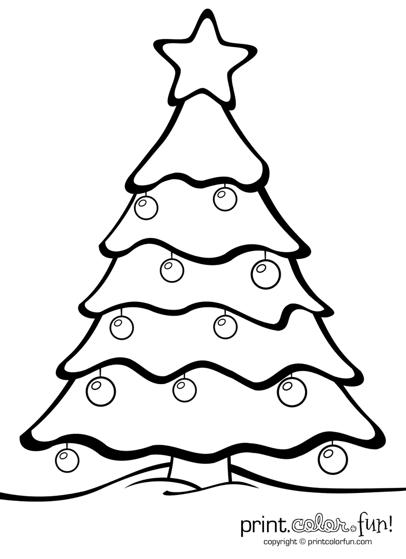 800x1100 Christmas Tree With Ornaments Print. Color. Fun! Free Printables