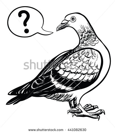 406x470 Black And White Pigeon. Dove Drawing By Stylized Line