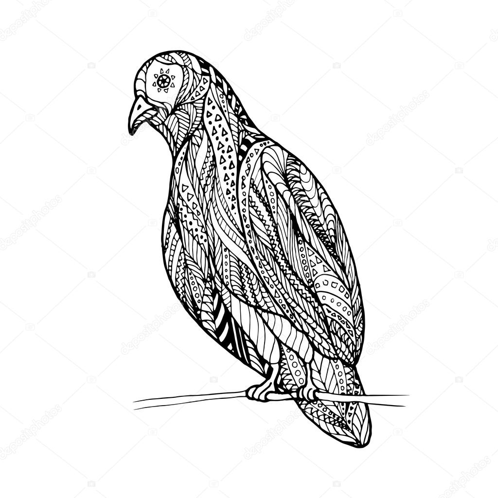 1024x1024 Zen Tangle Of Dove Stock Vector Megavic93