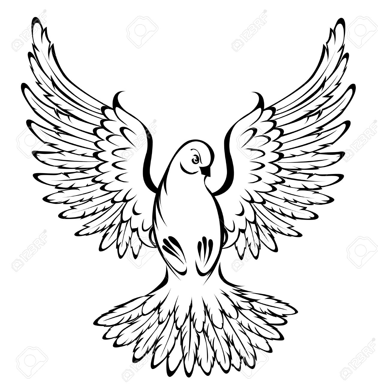 Dove Drawing Outline at GetDrawings | Free download