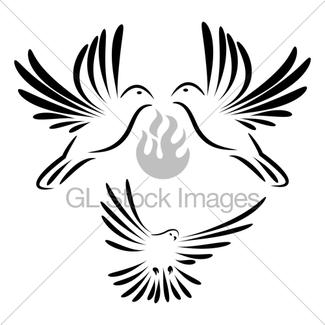 325x325 Black Icon Of A Flying Dove To The Side Style Gl Stock Images