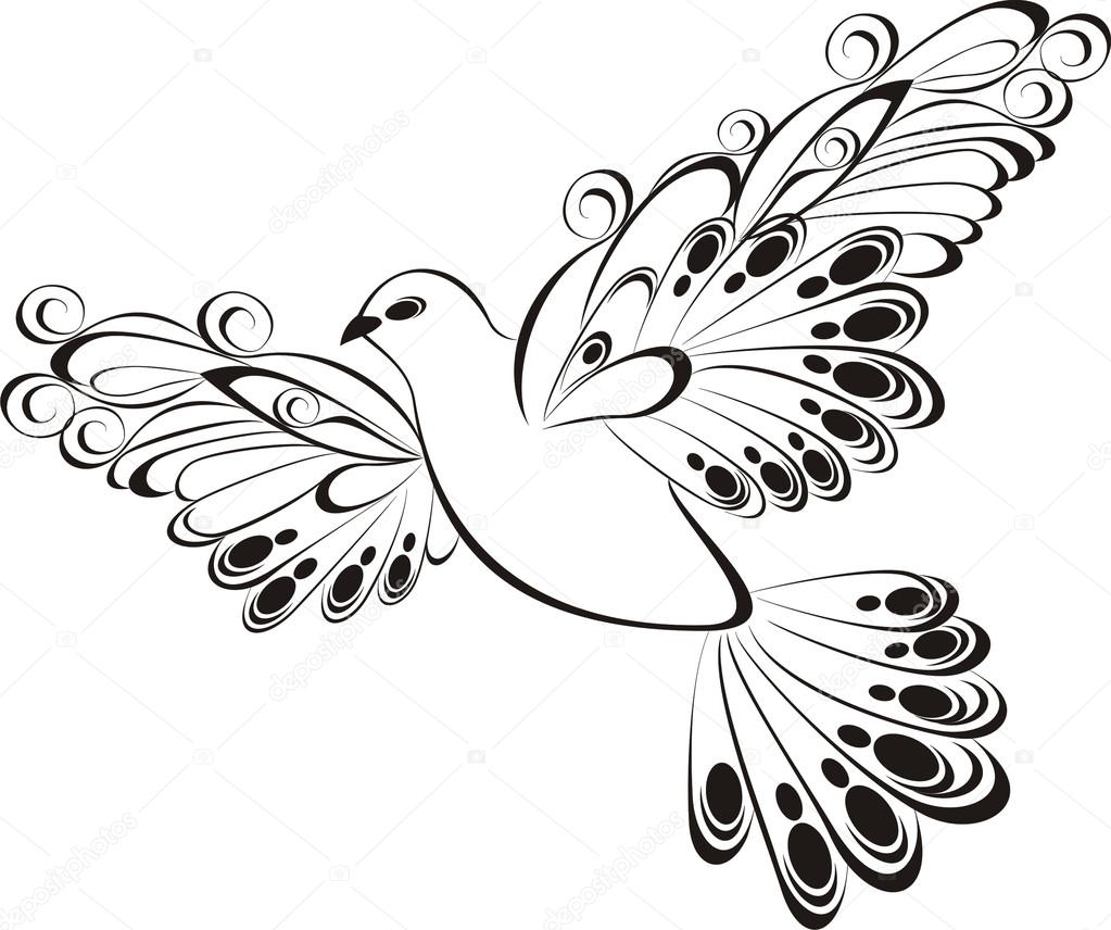 1023x856 Flying Dove. Symbol Of Peace And Unity Stock Vector Marina99