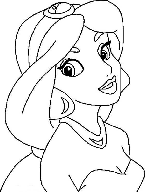 600x797 Beautiful Jasmine In Pencil Drawing Coloring Page