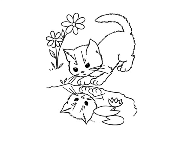 585x500 Cat Drawings Template Free Pdf Documents Format Download