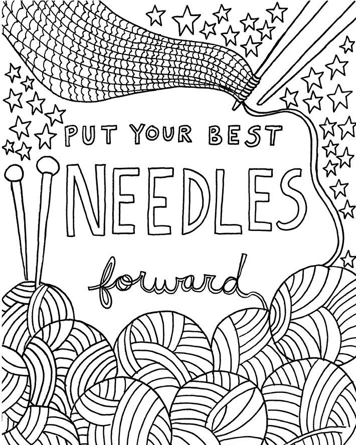 710x888 Free Coloring Book Page Download Just For Knitters! Books