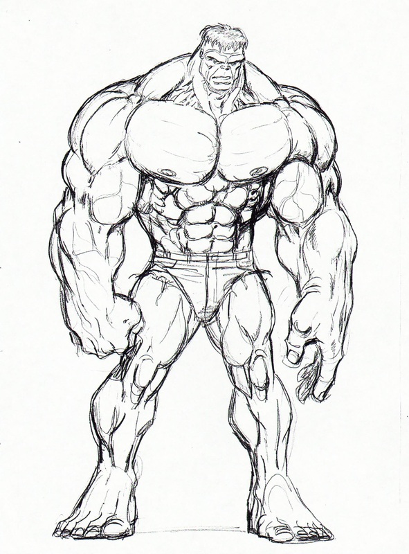 591x800 Drawing Of The Hulk Free Download
