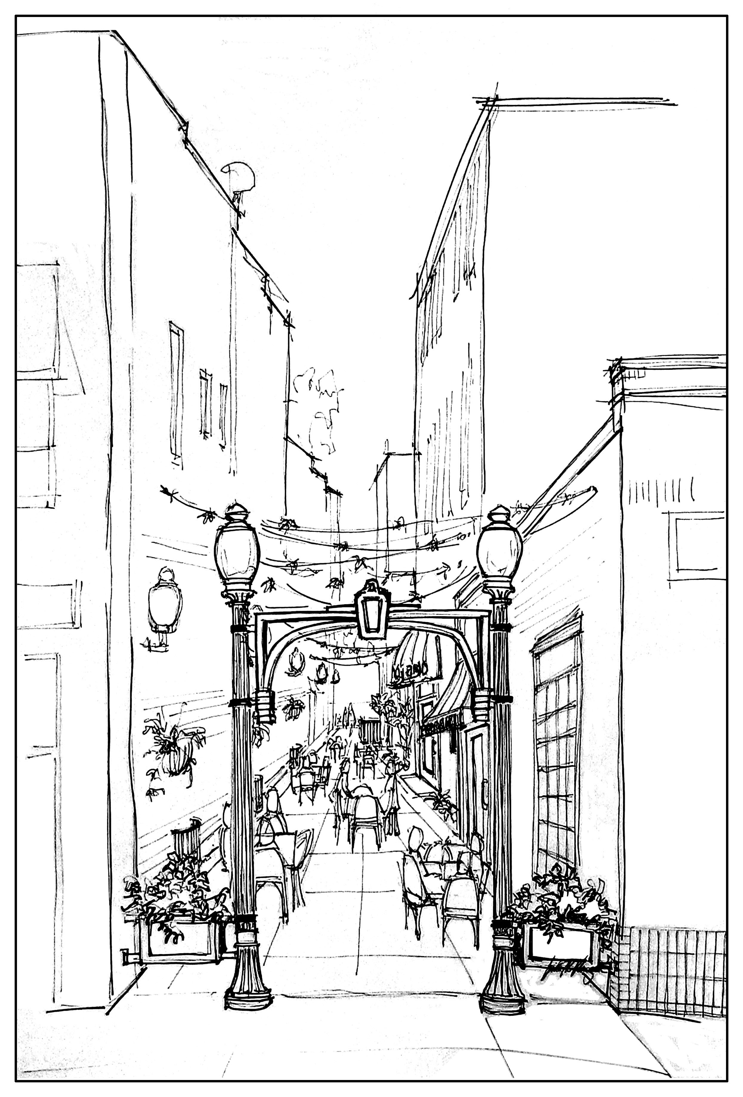 2491x3675 The Plan For Bell Street Park Shows How Cars And People Will