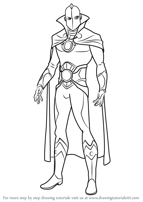 598x844 Learn How To Draw Doctor Fate (Dc Comics) Step By Step Drawing