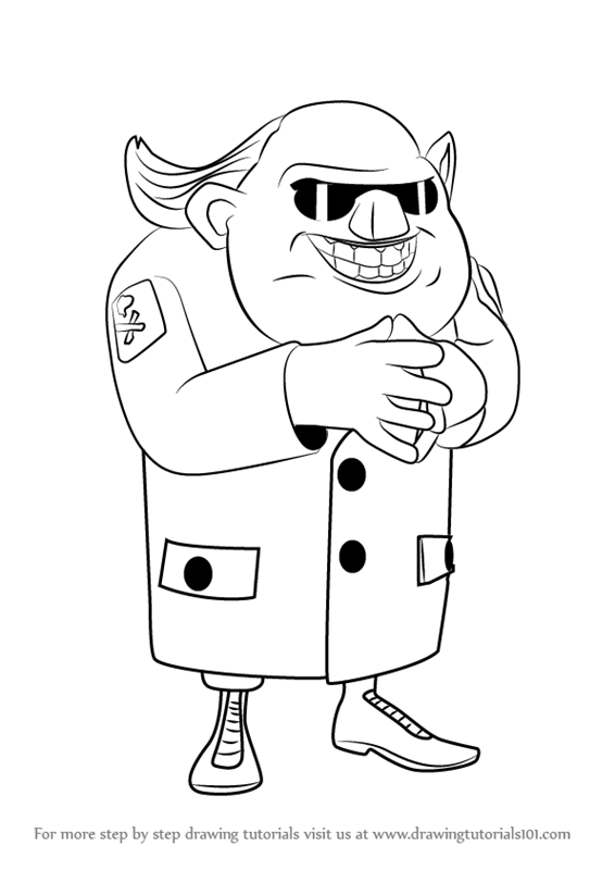 566x800 Learn How To Draw Dr. T From Boom Beach (Boom Beach) Step By Step