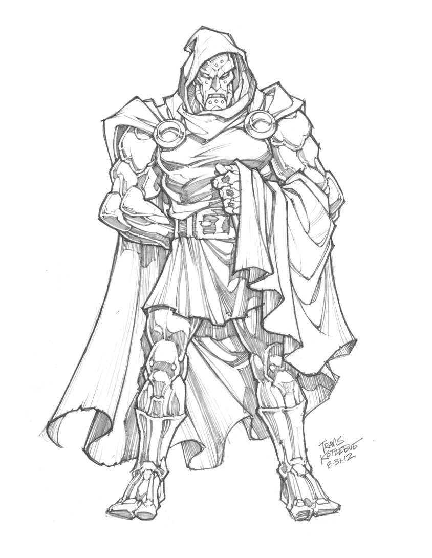 844x1090 Sketch Of The Day Dr. Doom By Skullbabyland